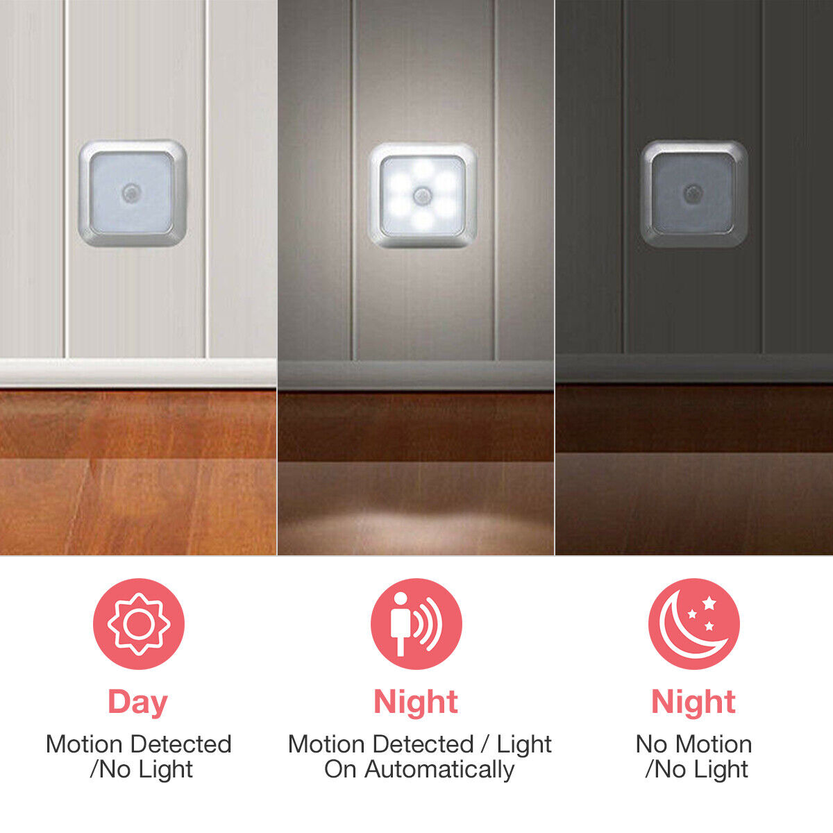 Kitcheniva Wireless Motion Sensor Night Light 6-LED