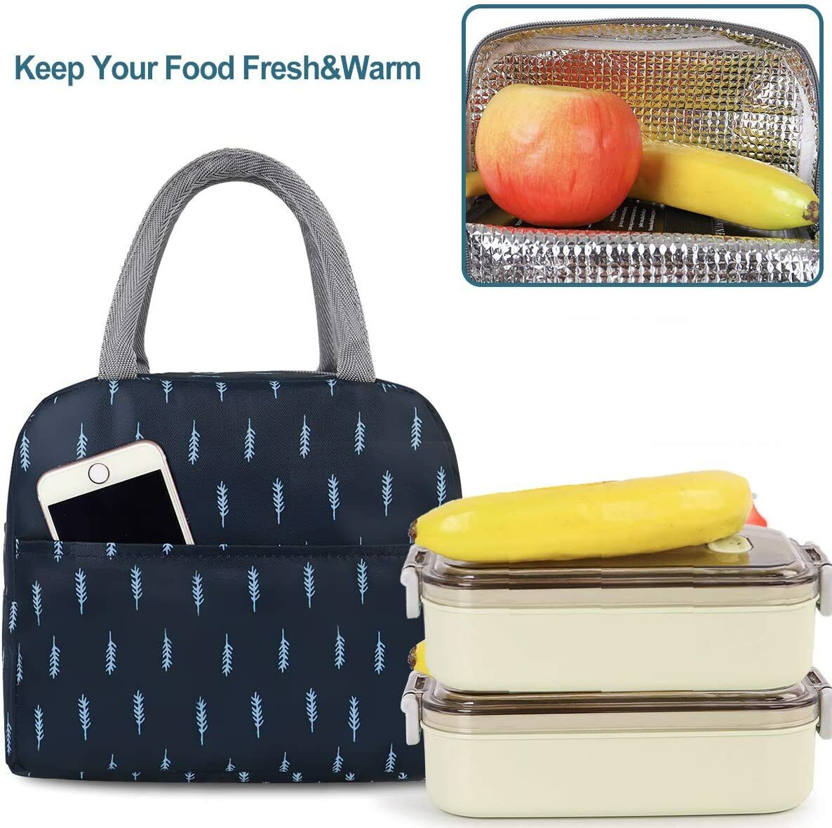 Kitcheniva 1-Pack Portable Insulated Lunch Bag Bento Box Cooler Tote