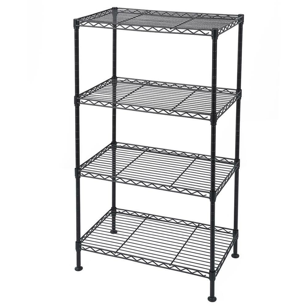 Kitcheniva 4 Tier Wire Shelving Rack Metal Shelf Adjustable Garage