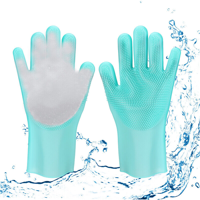 Kitcheniva Pair Magic Dishwashing Cleaning Silicone Sponge Gloves