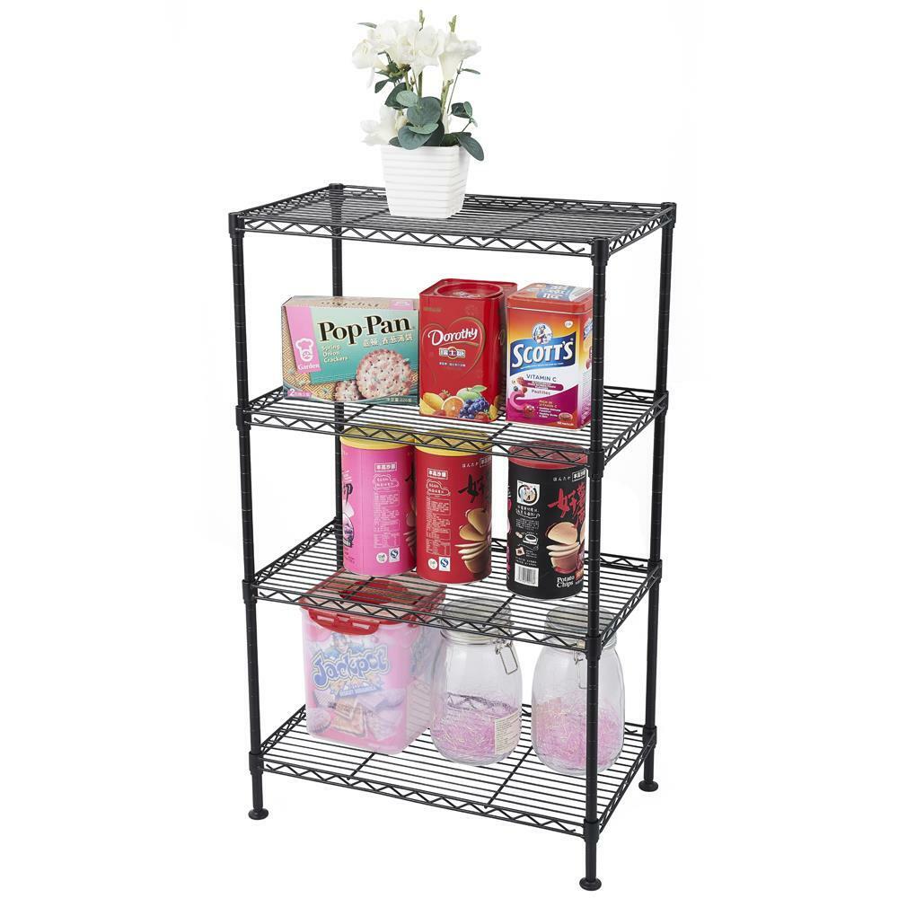 Kitcheniva 4 Tier Wire Shelving Rack Metal Shelf Adjustable Garage