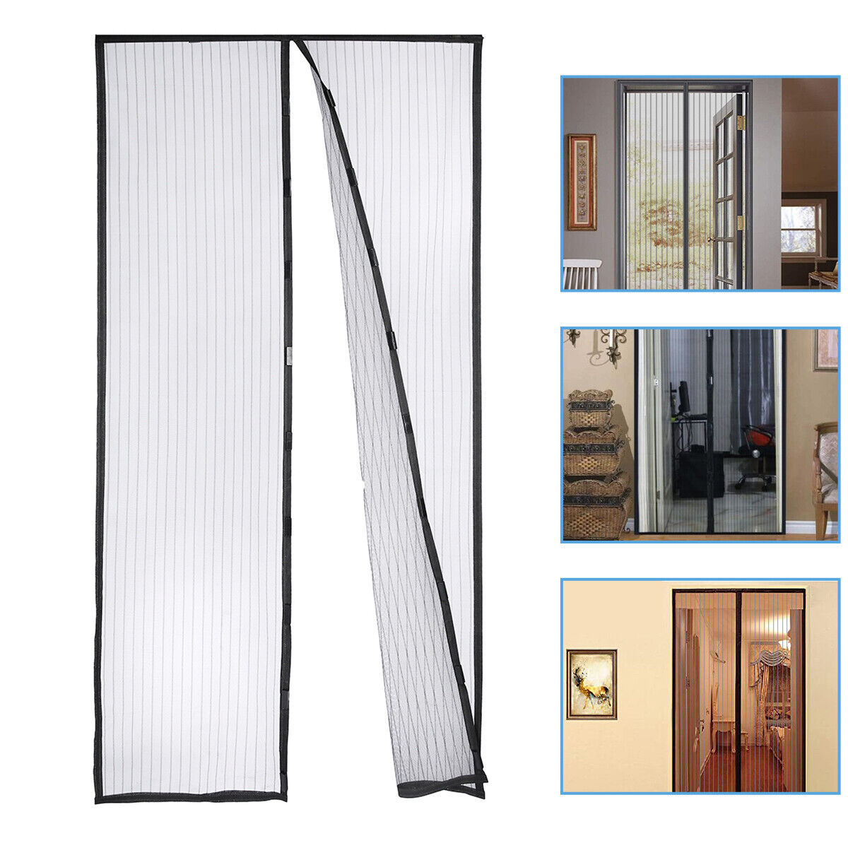 Kitcheniva Hands-Free Magnetic Screen Door Mesh Curtain