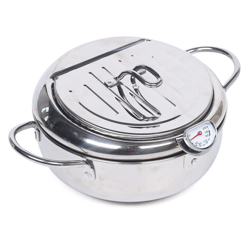 Kitcheniva Fryer Pan Stainless Steel with Temperature Control 2.2L