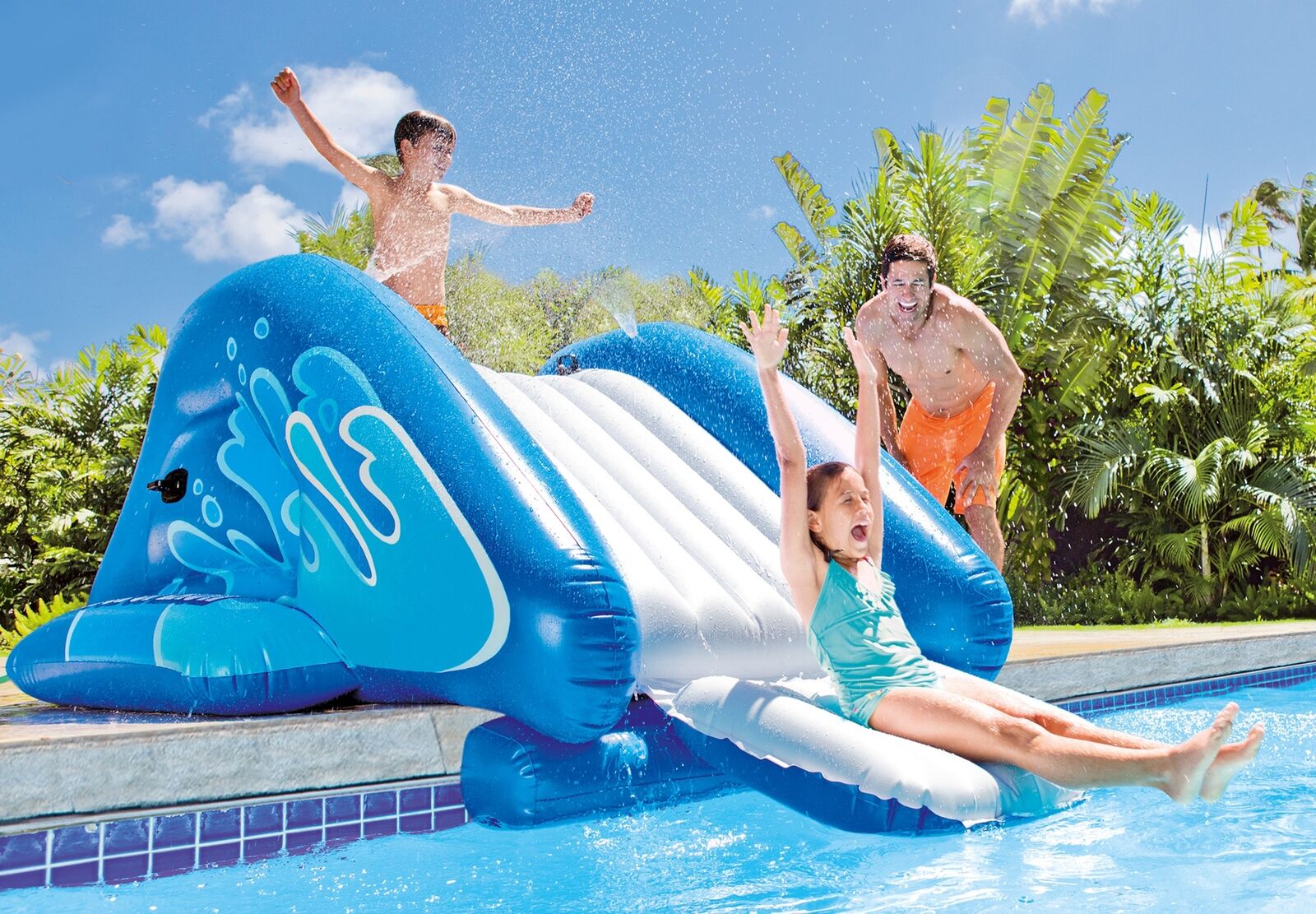 Kitcheniva Kool Splash Inflatable Pool Water Slide And Inflatable UFO Chair