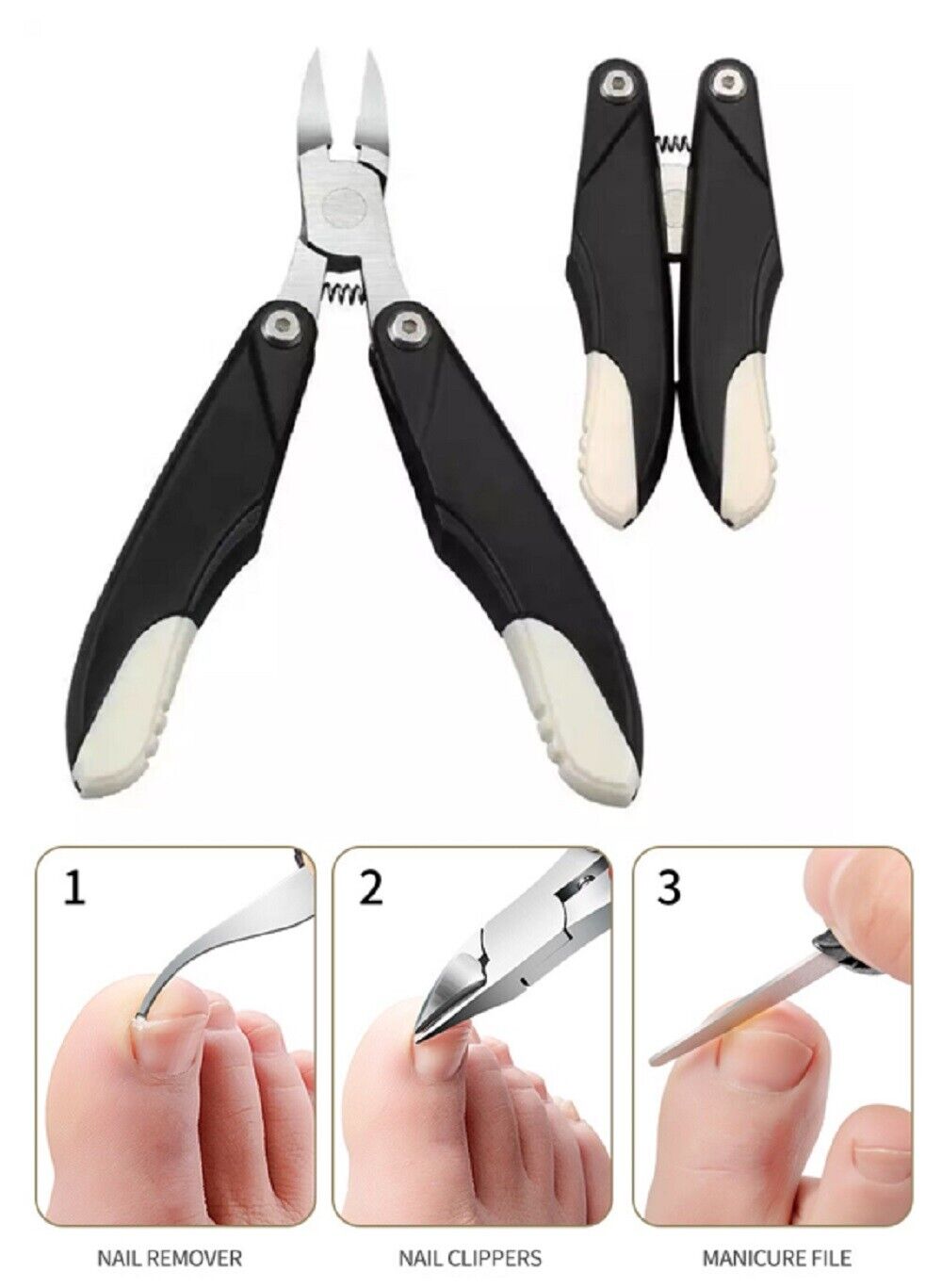 Kitcheniva Foldable Stainless Steel Big Toenail Clipper