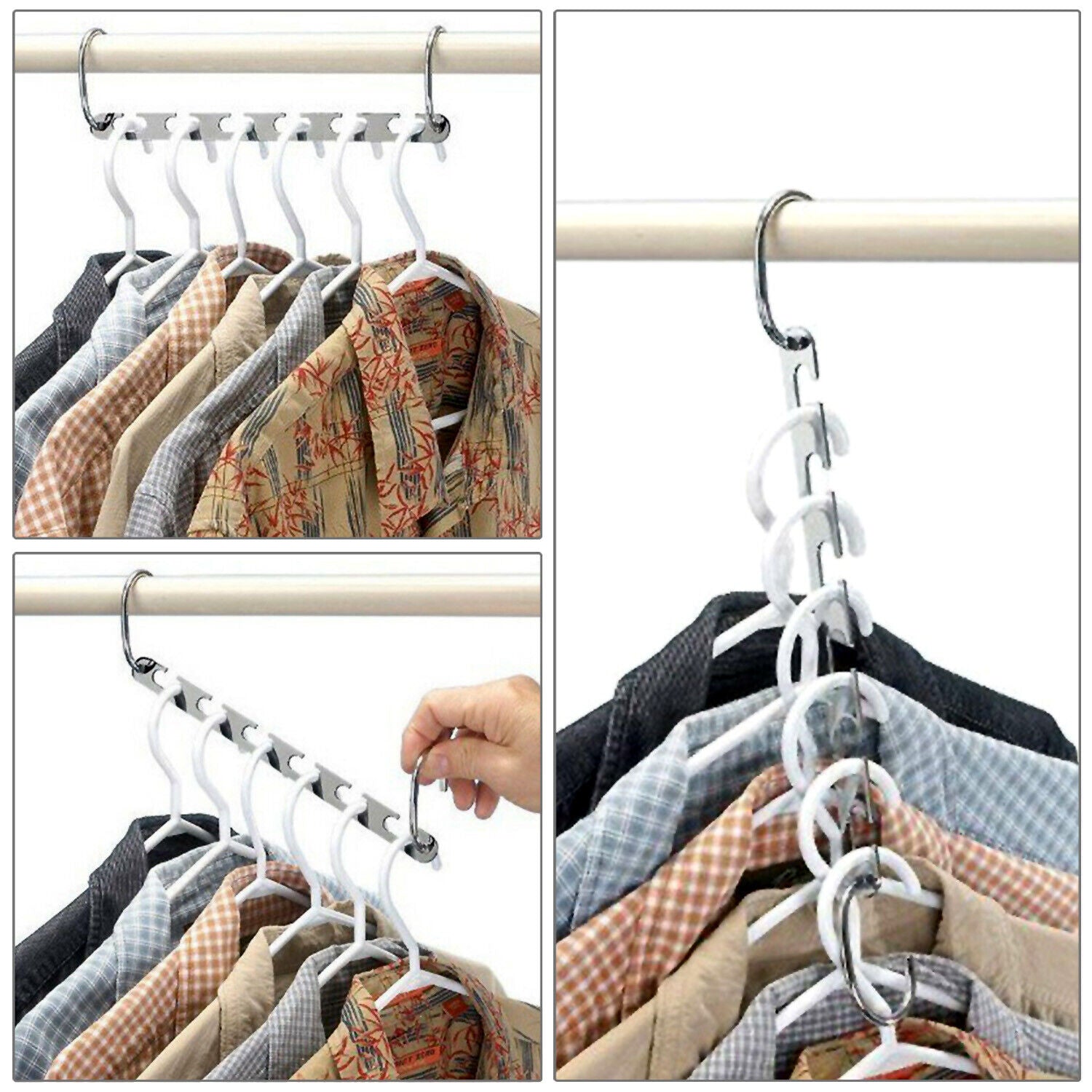 Kitcheniva 6-Pcs Metal Wonder Closet Hanger Organizer