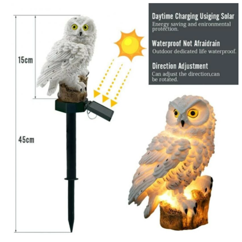 Kitcheniva Solar LED Night Light Owl, White