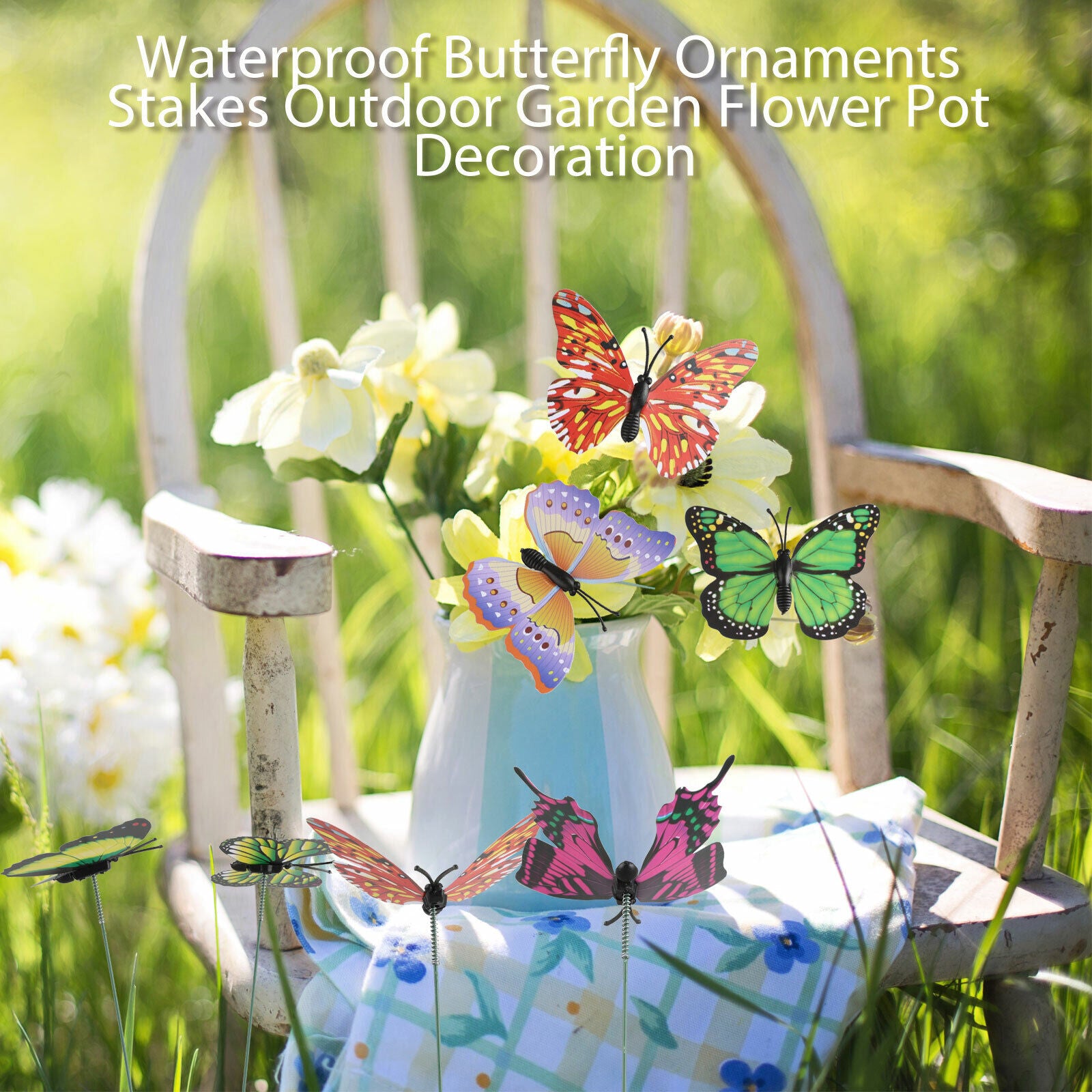 Kitcheniva 50-Pcs Butterfly Stakes Outdoor Yard Decor