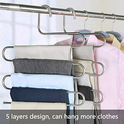 Kitcheniva Trousers Hanger 5 Layers S Shape Pants Scarf Hanger