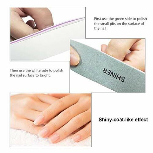 Kitcheniva 6-Pieces Pro Double Sided Manicure Nail File Emery Boards