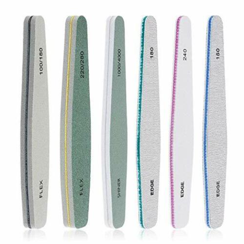 Kitcheniva 6-Pieces Pro Double Sided Manicure Nail File Emery Boards