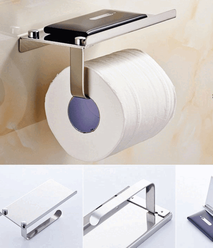 Kitcheniva Toilet Paper Holder With Storage Shelf