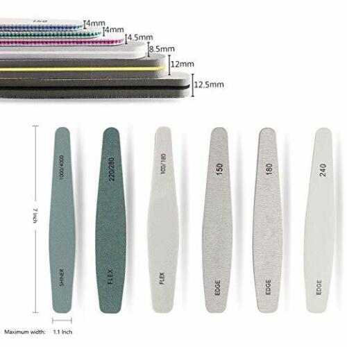 Kitcheniva 6-Pieces Pro Double Sided Manicure Nail File Emery Boards