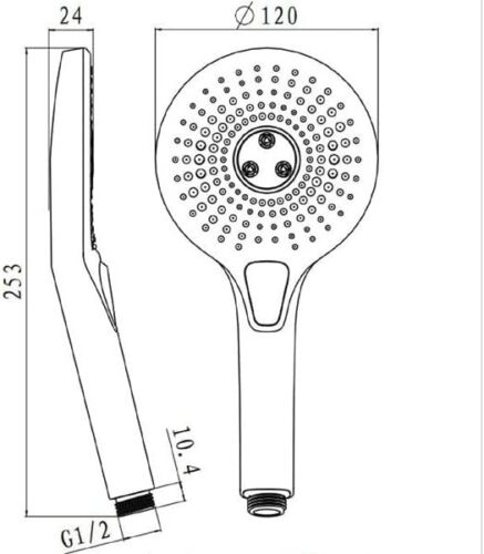 Kitcheniva 5'' Handheld High Pressure Shower Head 5-Setting