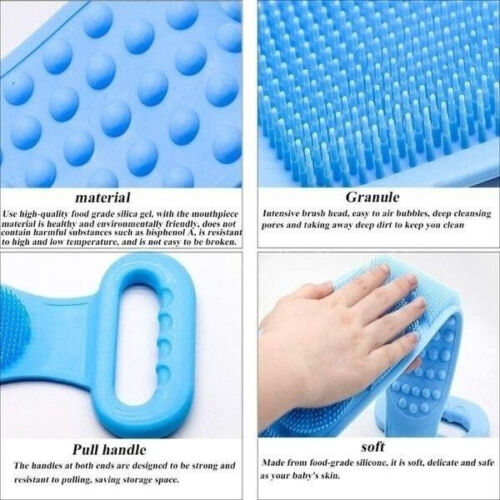 Kitcheniva Silicone Bath Towel Back Brush Scrubber Exfoliating Scrub Body Wash Dual Side