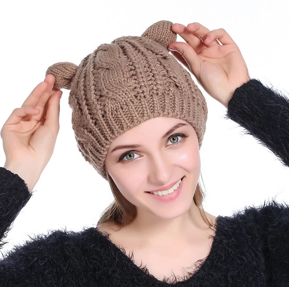 Kitcheniva Women Winter Beanie Crochet Braided Knit Hat