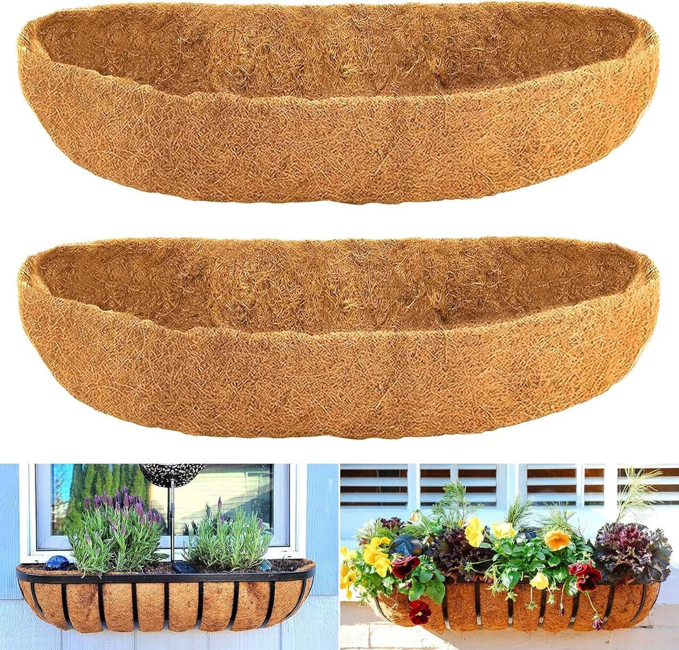 Kitcheniva 24 Inch Trough Coco Liners For Window Box 2 Pcs
