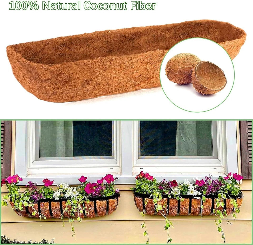 Kitcheniva 24 Inch Trough Coco Liners For Window Box 2 Pcs