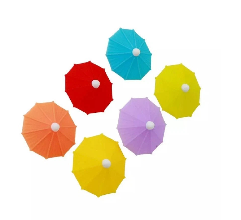 Kitcheniva Silicone Umbrella Drink Markers Glass Charm Tags 6 Pcs