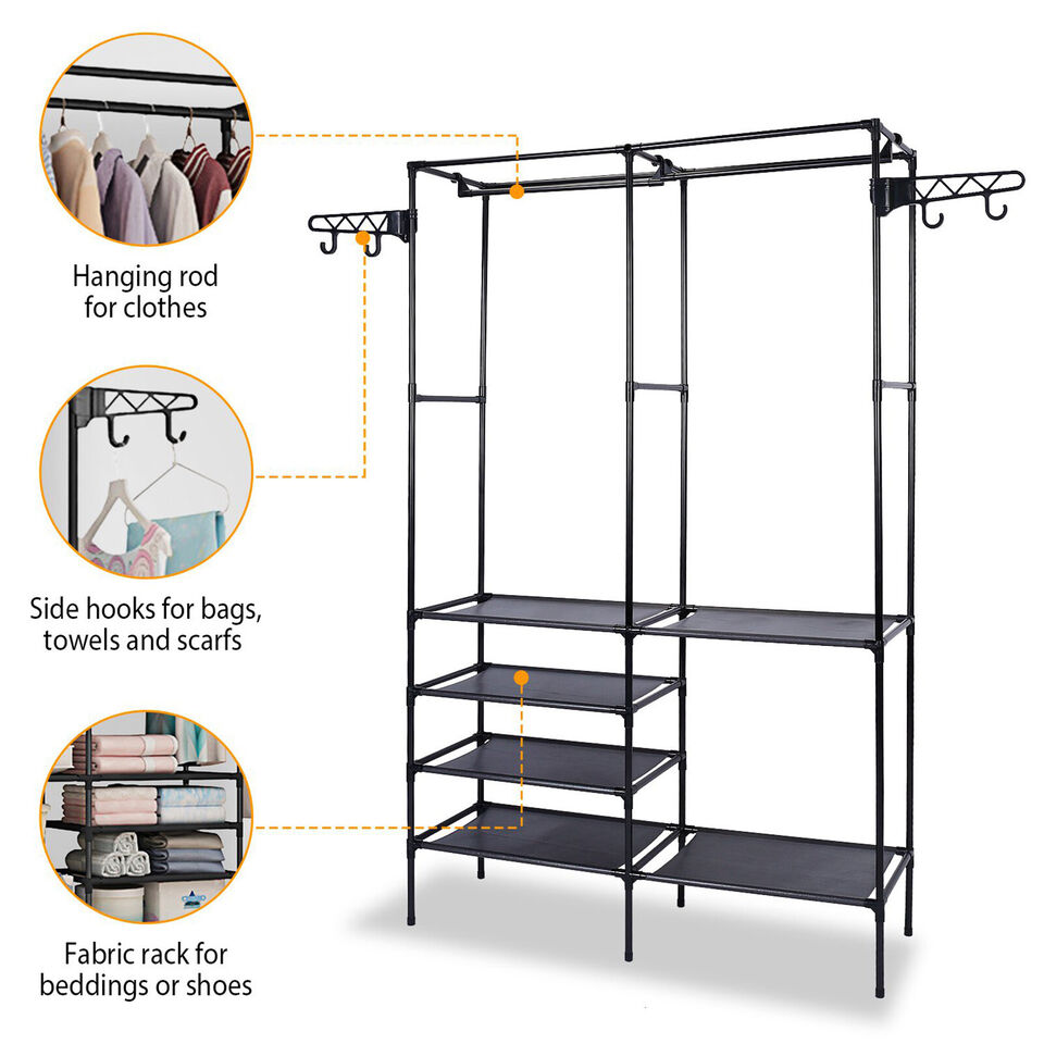 Kitcheniva Heavy Duty Clothes Rack Black