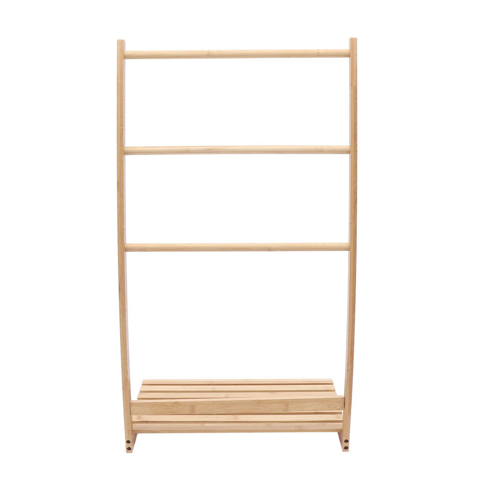 Kitcheniva Freestanding Bamboo Bathroom Towel Rack