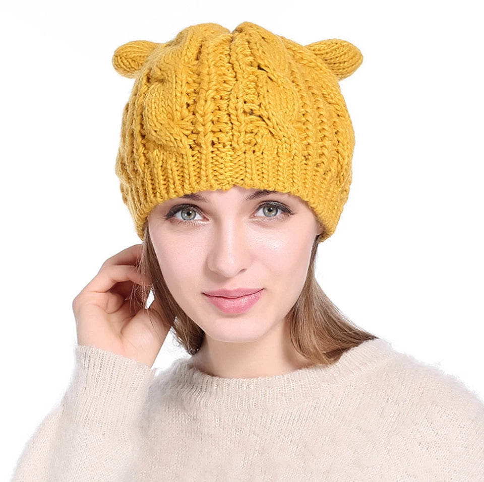 Kitcheniva Women Winter Beanie Crochet Braided Knit Hat