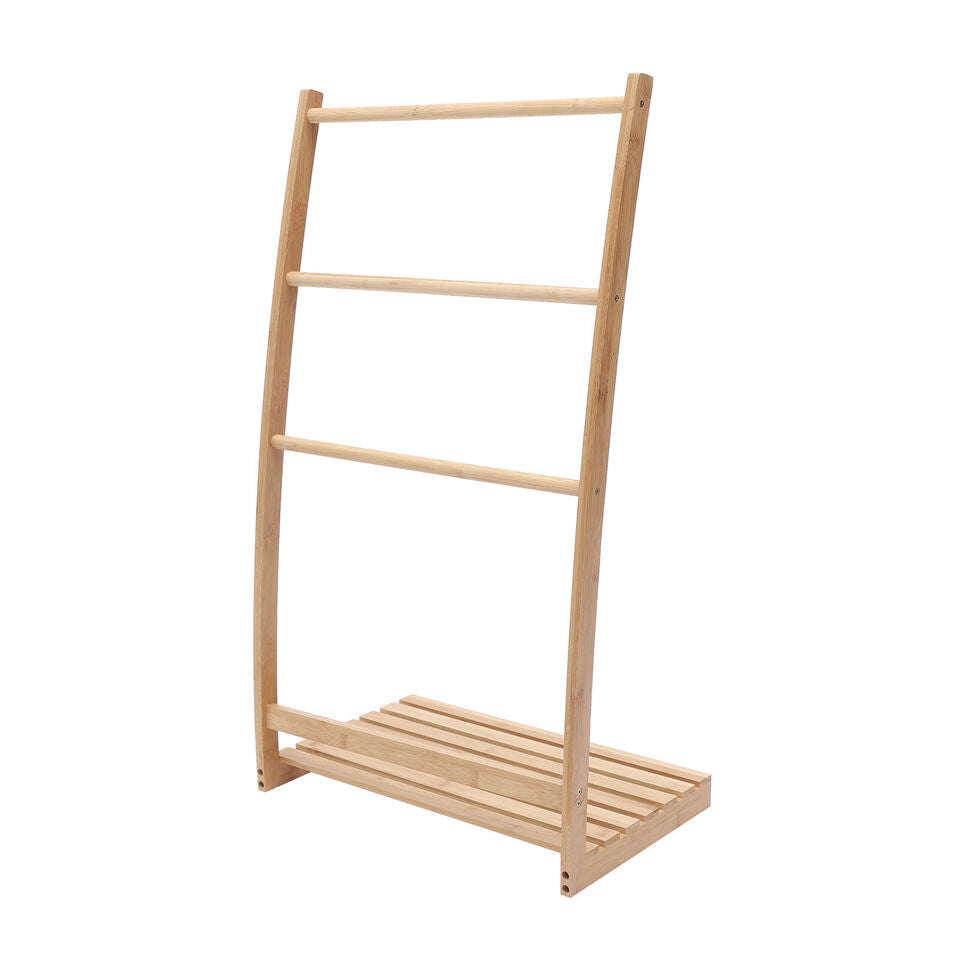 Kitcheniva Freestanding Bamboo Bathroom Towel Rack