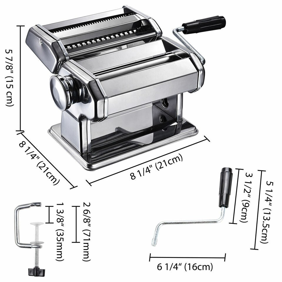 Kitcheniva Stainless Steel Fresh Pasta Maker Roller Machine