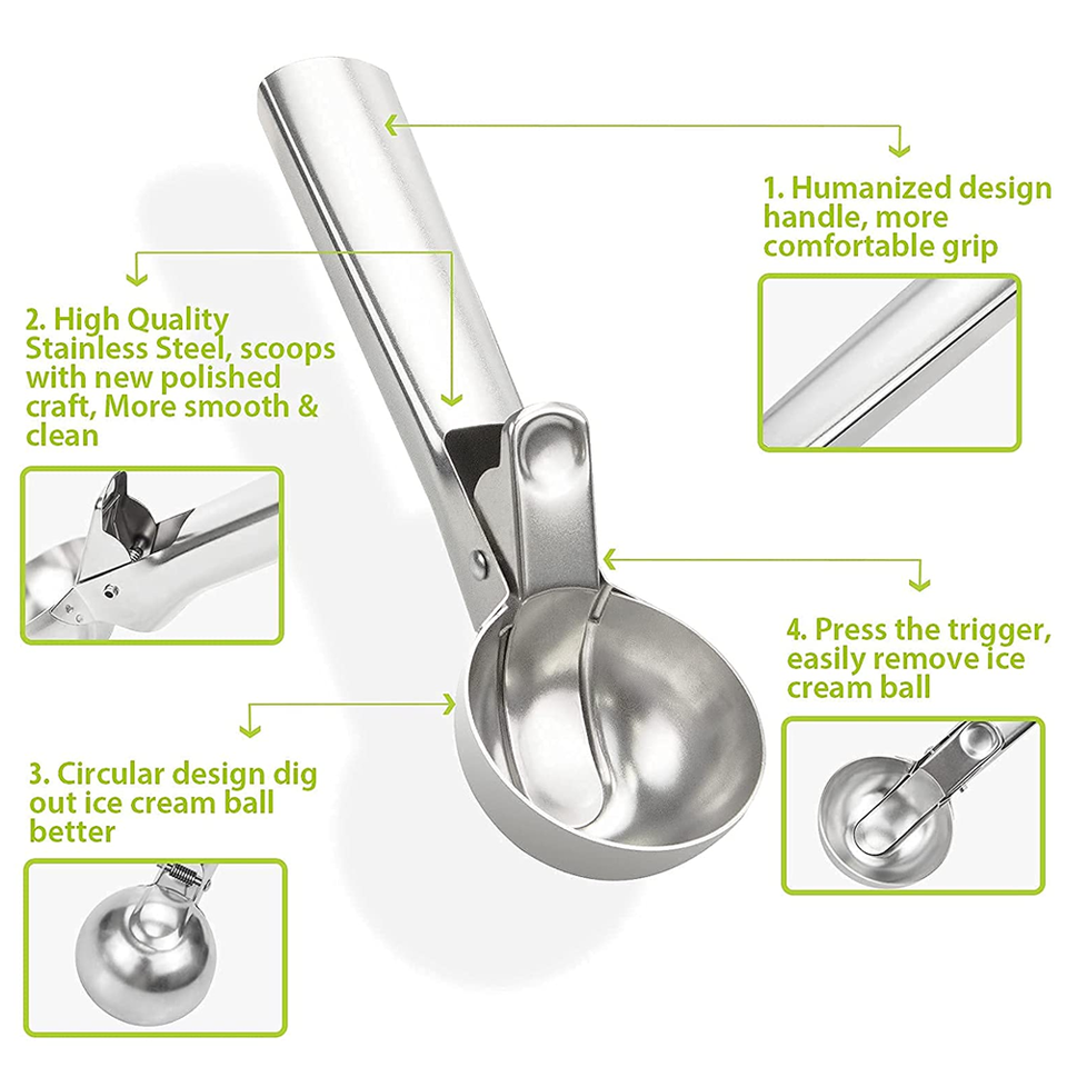 Kitcheniva Stainless Steel Ice Cream Scoop