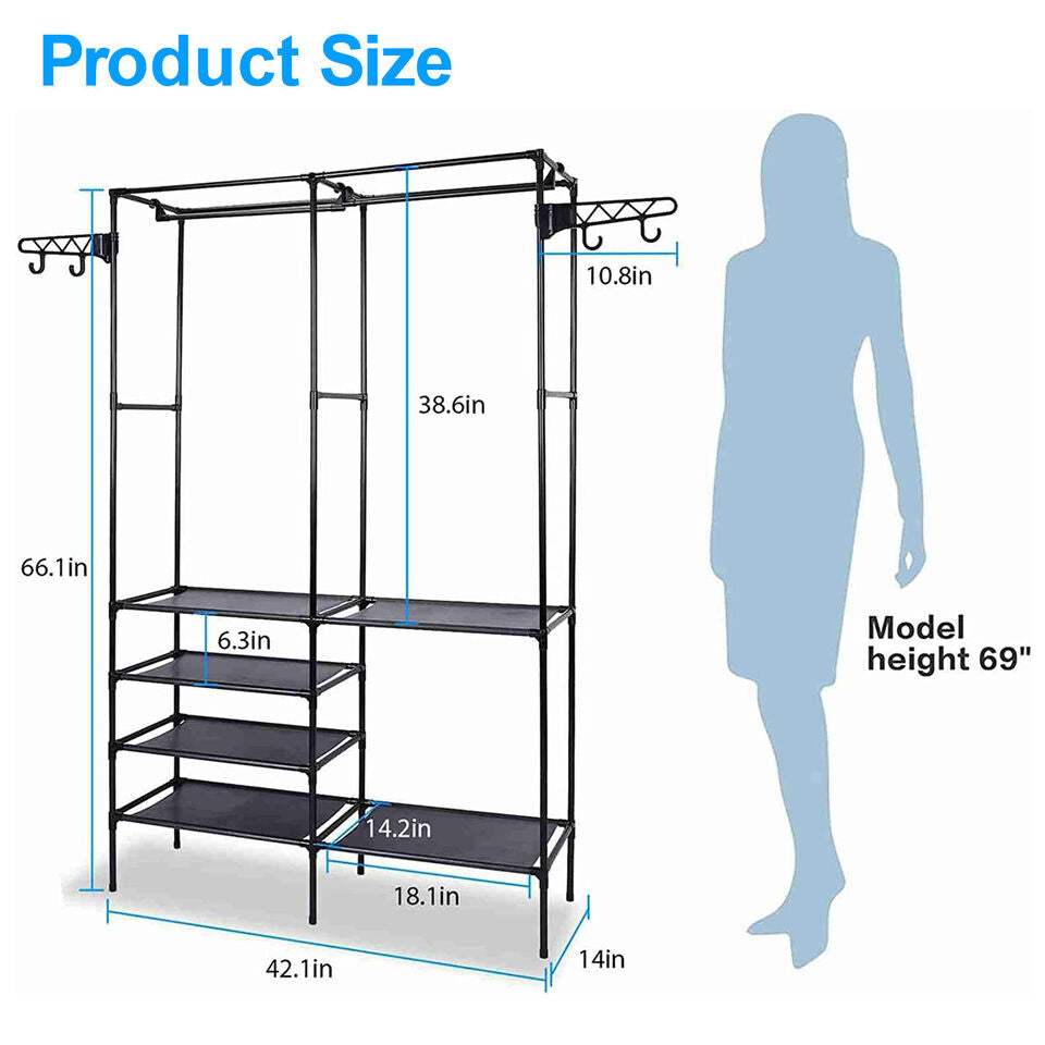 Kitcheniva Heavy Duty Clothes Rack Black