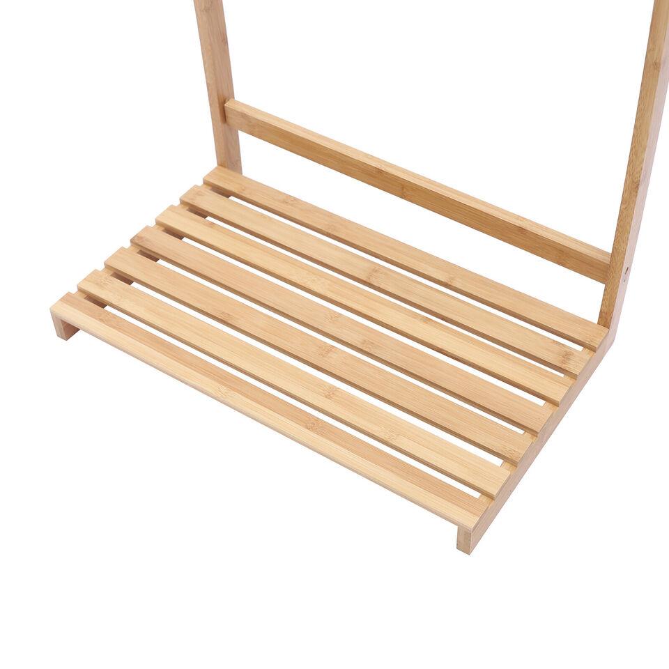 Kitcheniva Freestanding Bamboo Bathroom Towel Rack