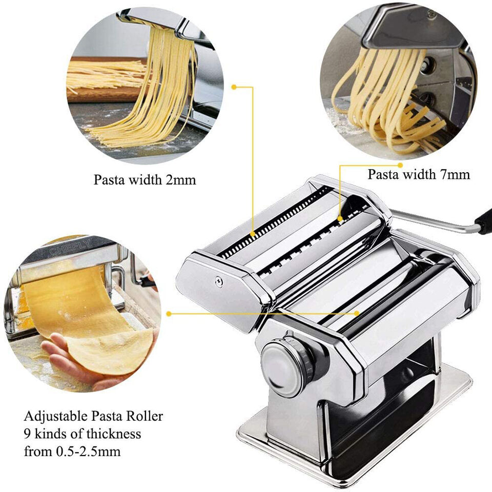 Kitcheniva Stainless Steel Fresh Pasta Maker Roller Machine