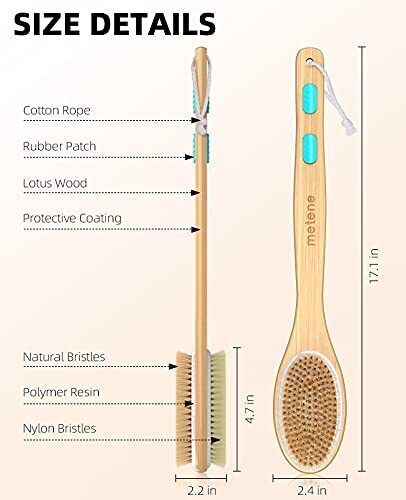 Kitcheniva Premium Natural Bristle Wooden Bath Shower Body Back Brush