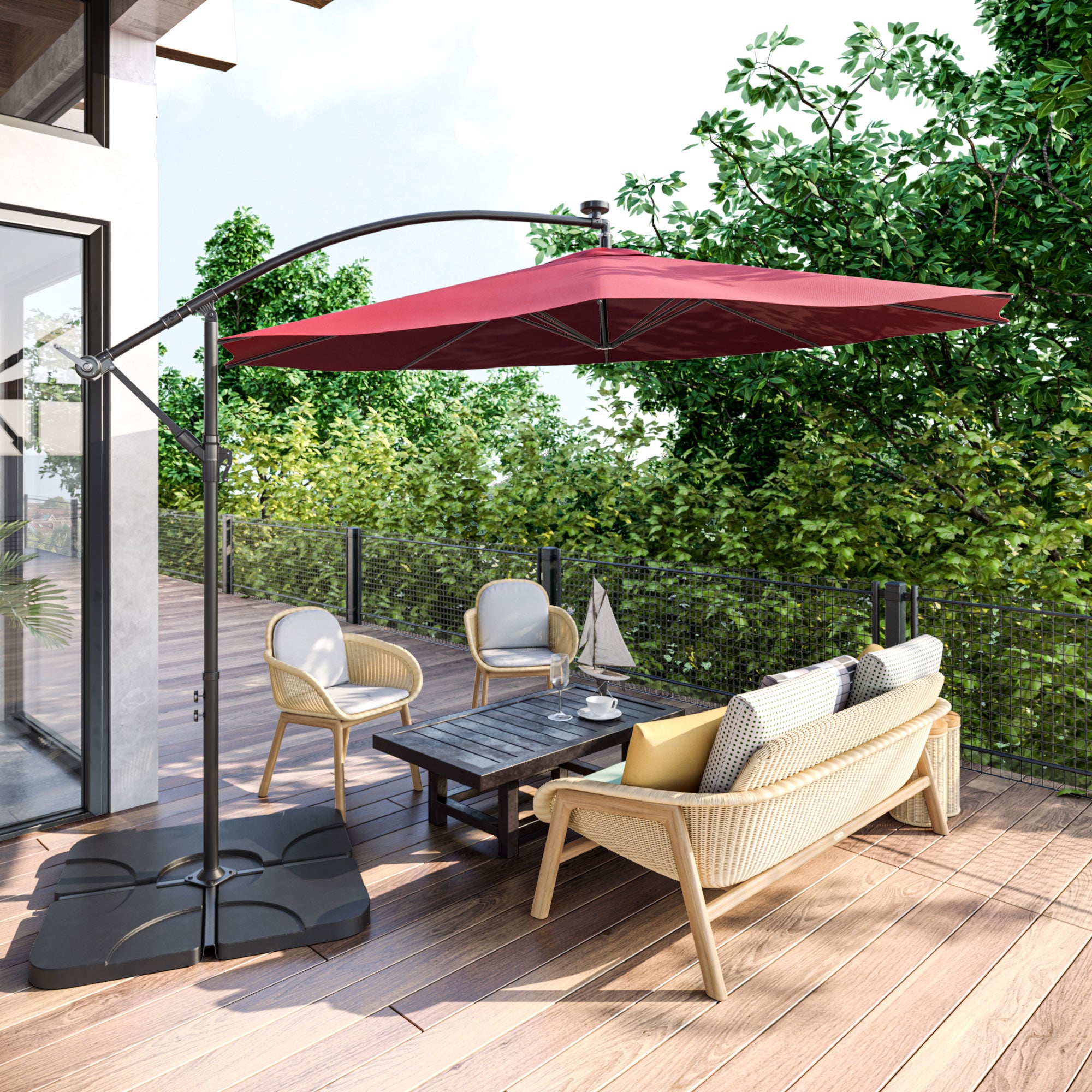 Outdoor 10FT Hanging Patio Umbrella Sun Shade – Kitcheniva Outdoor 10FT Hanging Patio Umbrella Sun Shade – Kitcheniva