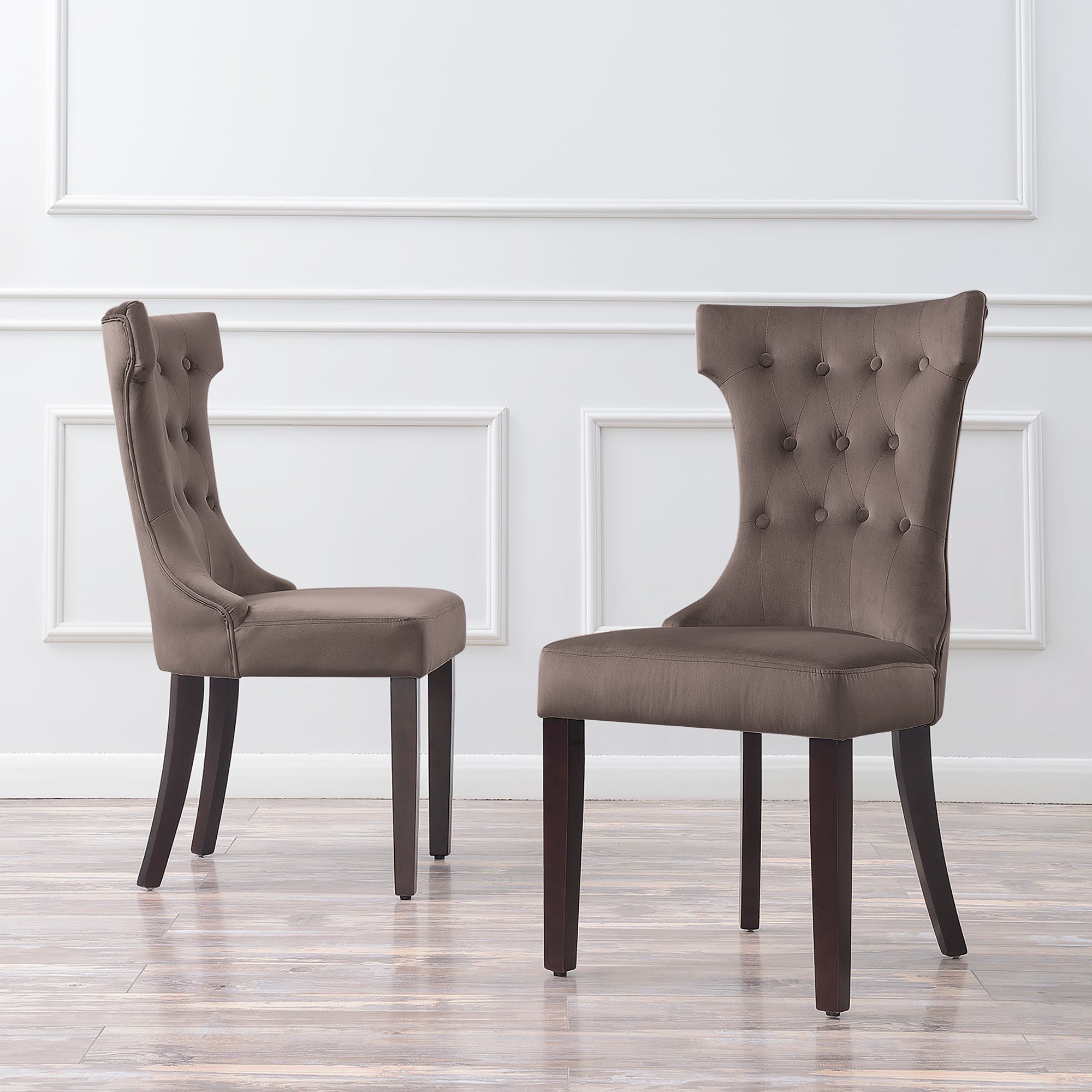 Kitcheniva Elegant Tufted Fabric Chairs Set of 2