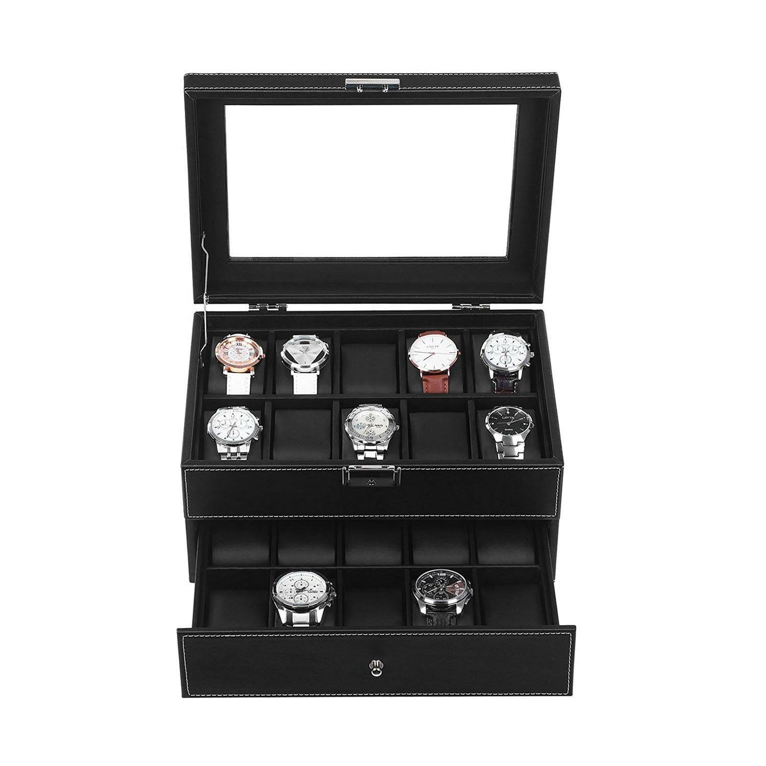 Kitcheniva 20 Slot PU Leather Watch Box