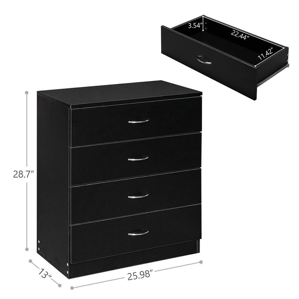 Kitcheniva 4 Drawer Chest Dresser Clothes Storage Bedroom Furniture Cabinet