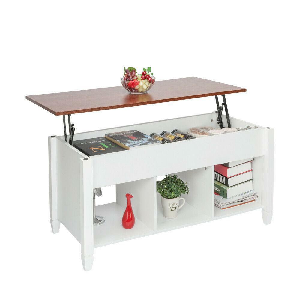 Kitcheniva Lift Top Coffee Table w/ Hidden Compartment And Storage Shelves