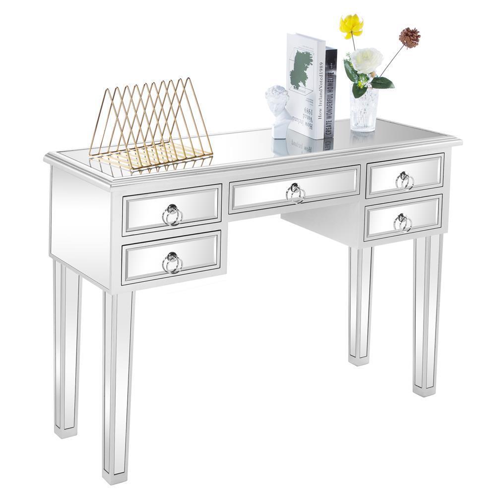 Kitcheniva 5 Drawer Mirrored Vanity Make-Up Desk Console Dressing