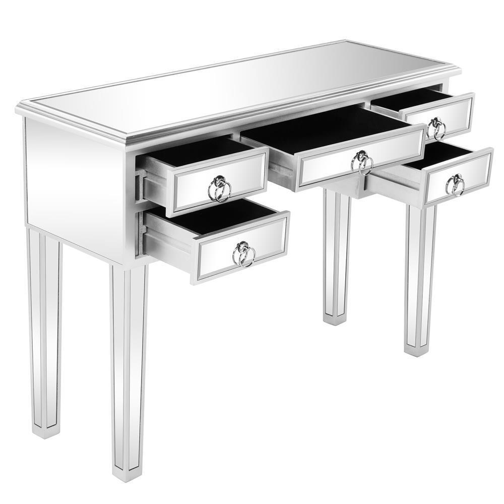 Kitcheniva 5 Drawer Mirrored Vanity Make-Up Desk Console Dressing