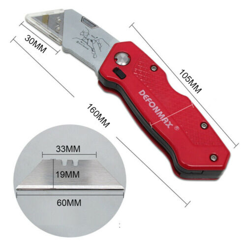 Folding Utility 5 Blades Heavy Duty Box Cutter