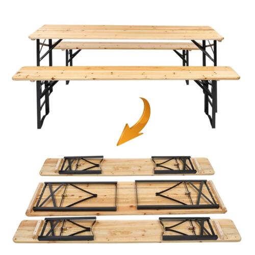 Kitcheniva 3-Piece Outdoor Wood Picnic Table Dining Set