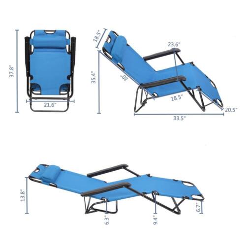 Kitcheniva Portable Reclining Chaise Lounge Bed Chair