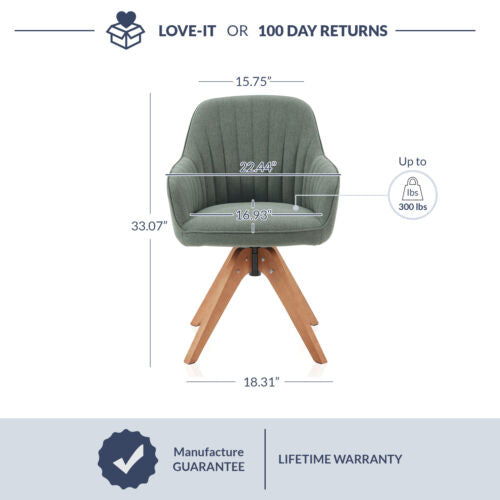 Swivel Accent Linen Chair