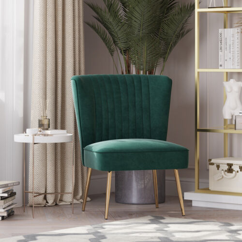 Velvet Armless Accent Chair