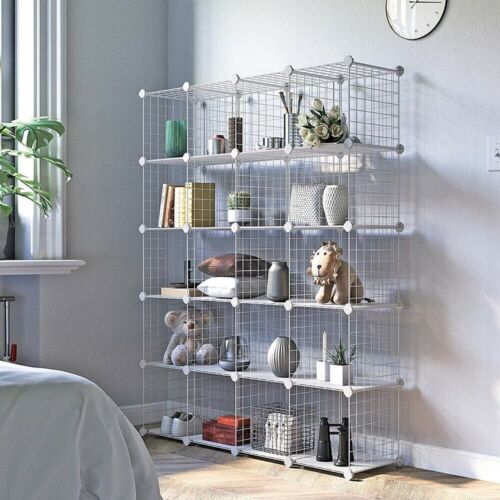 Kitcheniva 20-Cube Organizer Storage Shelves Wire Metal Grid Rack