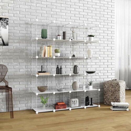 Kitcheniva 20-Cube Organizer Storage Shelves Wire Metal Grid Rack