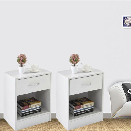 Kitcheniva Nightstand Wood Bedside Table Set of 2