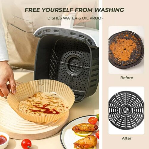 Kitcheniva Disposable Paper Air Fryer Liners 100 Pcs, Pack of 100