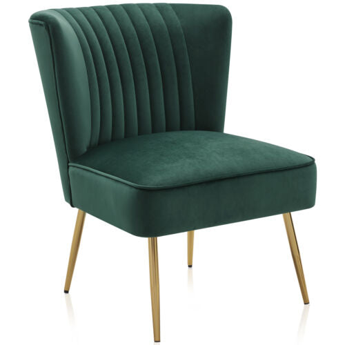 Velvet Armless Accent Chair